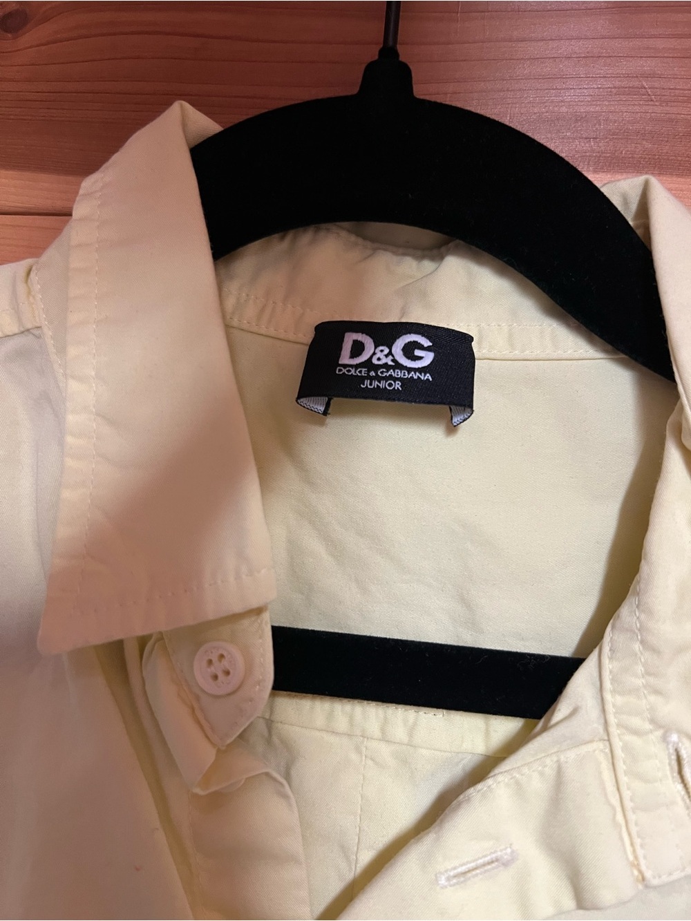D&G Junior Pale Yellow Collared Button-Down Shirt